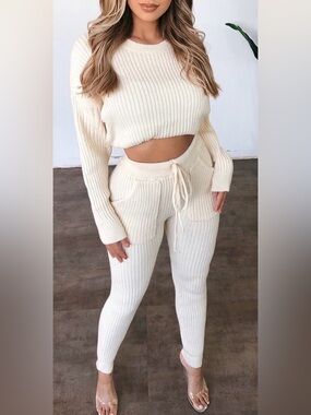 OOTDFash Anna Matching Sweater Set - cream